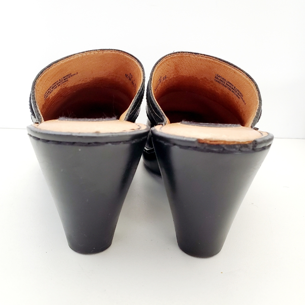 Born Black Leather Slip on Mules Size 10 - Picture 8 of 13